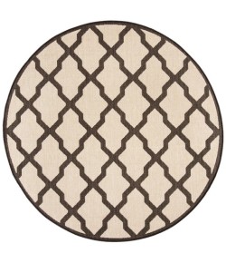 Safavieh Beach House BHS122 Creme / Brown 6'-7" X 6'-7" Round Area Rug