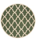 Safavieh Beach House BHS122 Green / Creme 6'-7" X 6'-7" Round Area Rug