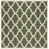 Safavieh Beach House BHS122 Green / Creme 6'-7" X 6'-7" Square Area Rug