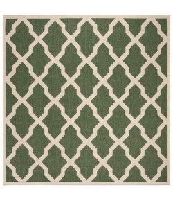 Safavieh Beach House BHS122 Green / Creme 6'-7" X 6'-7" Square Area Rug