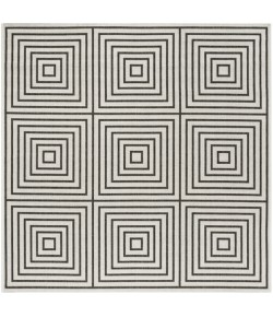 Safavieh Beach House BHS123 Light Grey / Charcoal 6'-7" X 6'-7" Square Area Rug