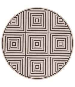 Safavieh Beach House BHS123 Creme / Brown 6'-7" X 6'-7" Round Area Rug