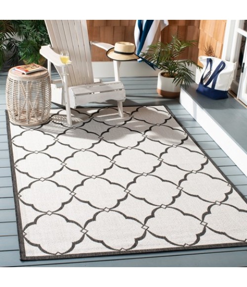 Safavieh Beach House BHS125 Light Grey / Charcoal 3' X 5' Rectangle Area Rug