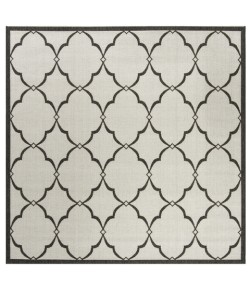 Safavieh Beach House BHS125 Light Grey / Charcoal 4' X 4' Square Area Rug