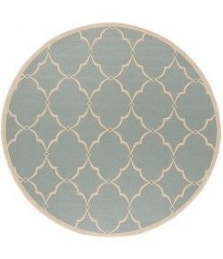 Safavieh Beach House BHS125 Aqua / Cream 6'-7" X 6'-7" Round Area Rug