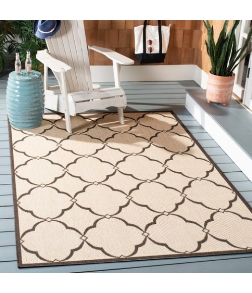 Safavieh Beach House BHS125 Creme / Brown 6'-7" X 6'-7" Square Area Rug