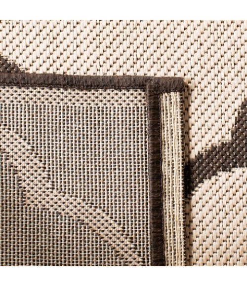 Safavieh Beach House BHS125 Creme / Brown 6'-7" X 6'-7" Square Area Rug