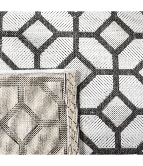 Safavieh Beach House BHS127 Light Grey / Charcoal 2'-2" X 8' Runner Area Rug