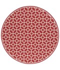 Safavieh Beach House BHS127 Red / Creme 6'-7" X 6'-7" Round Area Rug