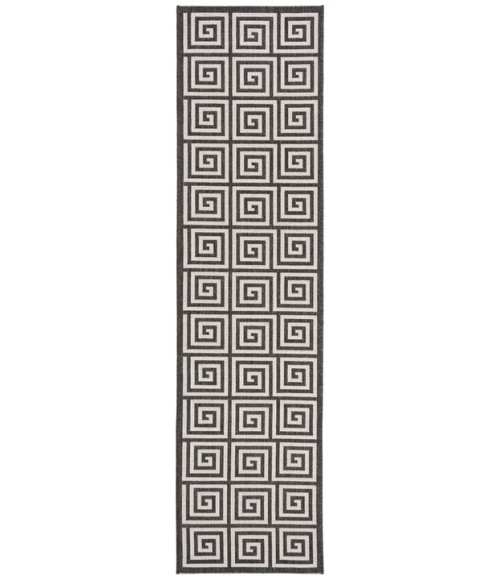 Safavieh Beach House Area Rug BHS129A-210 Safavieh Beach House BHS129 Light Grey / Charcoal 2'-2" X 10' Runner Area Rug
