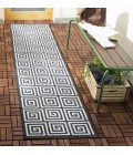 Safavieh Beach House Area Rug BHS129A-210 Safavieh Beach House BHS129 Light Grey / Charcoal 2'-2" X 10' Runner Area Rug