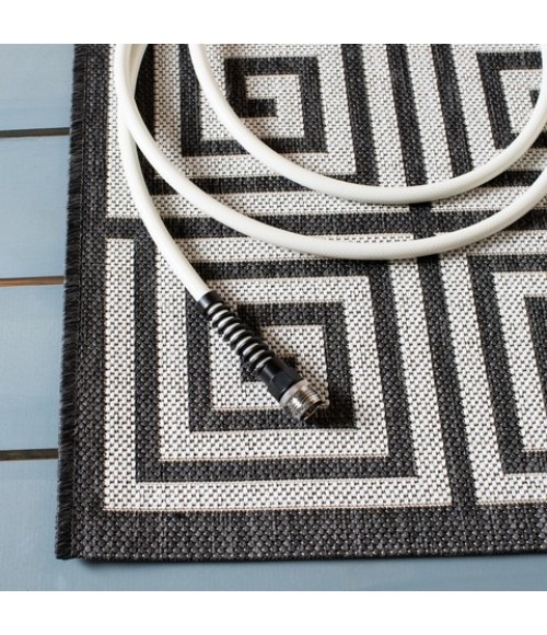 Safavieh Beach House BHS129 Light Grey / Charcoal 3' X 5' Rectangle Area Rug