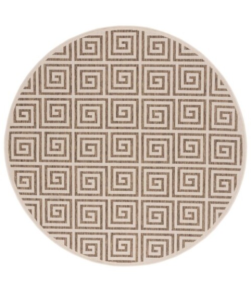 Safavieh Beach House BHS129 Beige / Cream 6'-7" X 6'-7" Round Area Rug