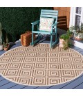 Safavieh Beach House BHS129 Beige / Cream 6'-7" X 6'-7" Round Area Rug