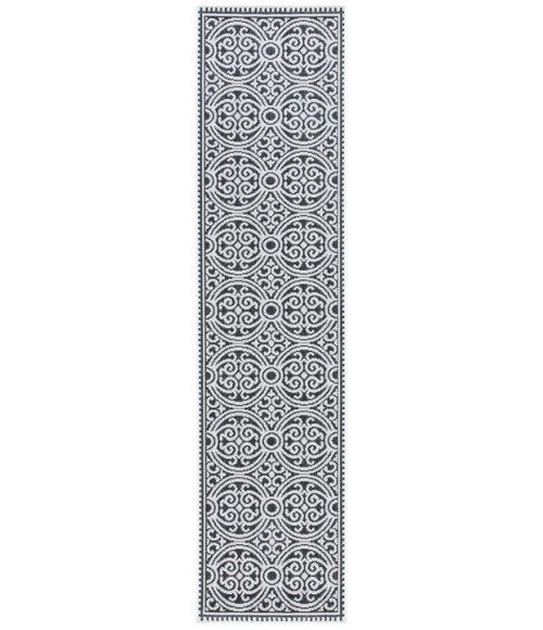 Safavieh Beach House BHS134 Light Grey / Charcoal 2'-2" X 12' Runner Area Rug