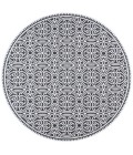 Safavieh Beach House BHS134 Light Grey / Charcoal 4' X 4' Round Area Rug