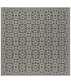 Safavieh Beach House BHS134 Light Grey / Charcoal 4' X 4' Square Area Rug