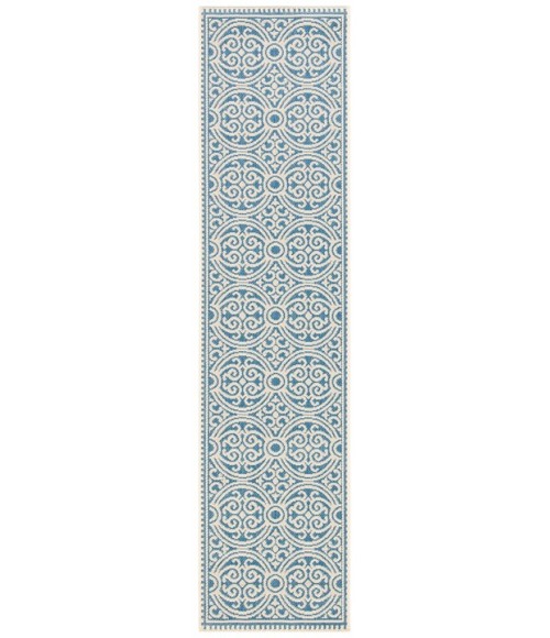 Safavieh Beach House BHS134 Cream / Blue 2'-2" X 10' Runner Area Rug