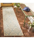 Safavieh Beach House BHS135 Aqua / Cream 2'-2" X 6' Runner Area Rug
