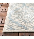 Safavieh Beach House BHS135 Aqua / Cream 5'-3" X 7'-6" Rectangle Area Rug