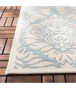 Safavieh Beach House BHS135 Aqua / Cream 5'-3" X 7'-6" Rectangle Area Rug
