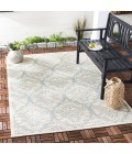 Safavieh Beach House BHS135 Aqua / Cream 5'-3" X 7'-6" Rectangle Area Rug