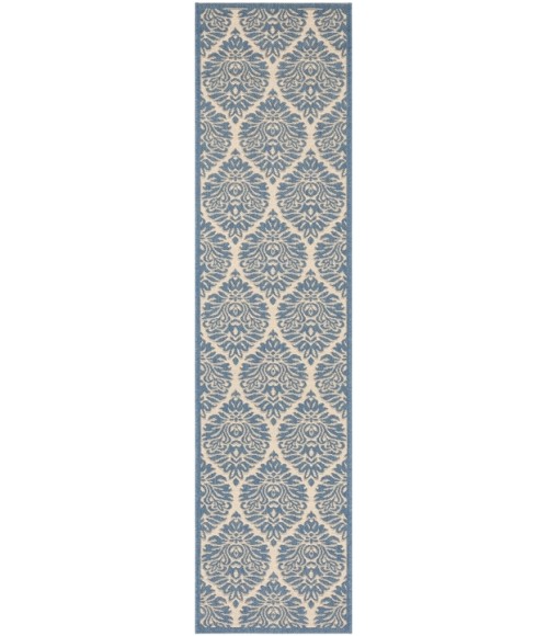 Safavieh Beach House BHS135 Cream / Blue 2'-2" X 6' Runner Area Rug