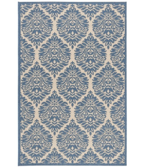 Safavieh Beach House BHS135 Cream / Blue 2'-2" X 4' Accent Area Rug