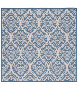 Safavieh Beach House BHS135 Cream / Blue 6'-7" X 6'-7" Square Area Rug
