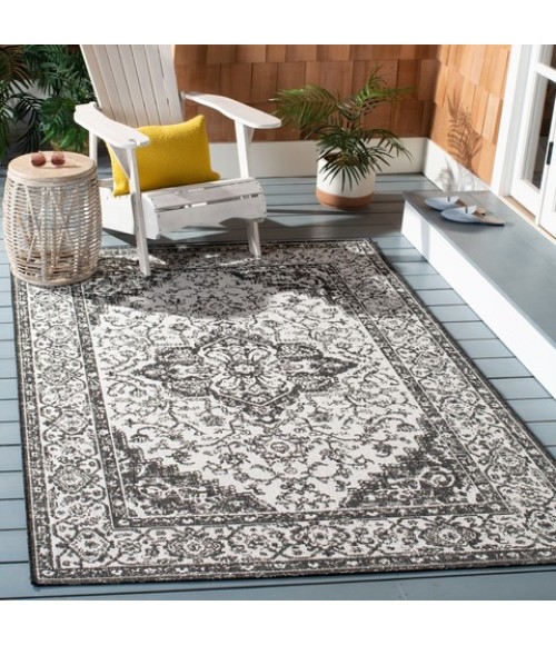 Safavieh Beach House BHS137 Light Grey / Charcoal 9' X 12' Rectangle Area Rug