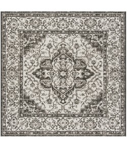 Safavieh Beach House BHS137 Light Grey / Charcoal 6'-7" X 6'-7" Square Area Rug