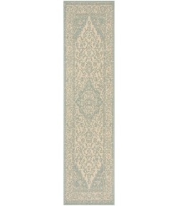 Safavieh Beach House BHS137 Cream / Aqua 2'-2" X 10' Runner Area Rug