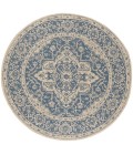 Safavieh Beach House BHS137 Blue / Creme 4' X 4' Round Area Rug