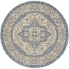 Safavieh Beach House BHS137 Cream / Blue 8' X 8' Round Area Rug