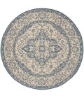 Safavieh Beach House BHS137 Cream / Blue 4' X 4' Round Area Rug