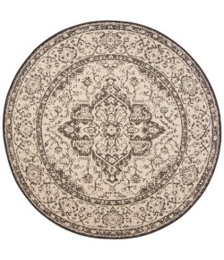 Safavieh Beach House BHS137 Creme / Brown 6'-7" X 6'-7" Round Area Rug
