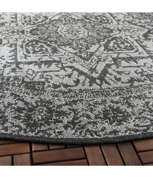 Safavieh Beach House BHS139 Light Grey / Charcoal 3' X 5' Rectangle Area Rug