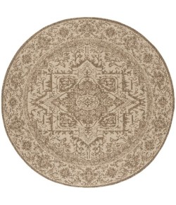 Safavieh Beach House BHS139 Cream / Beige 4' X 4' Round Area Rug