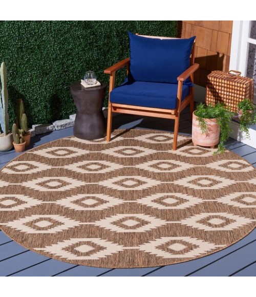 Safavieh Beach House BHS171 Cream / Beige 6'-7" X 6'-7" Round Area Rug
