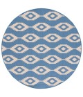 Safavieh Beach House BHS171 Cream / Blue 6'-7" X 6'-7" Round Area Rug