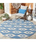 Safavieh Beach House BHS171 Cream / Blue 6'-7" X 6'-7" Round Area Rug