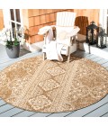 Safavieh Beach House BHS174 Cream / Beige 4' X 4' Round Area Rug