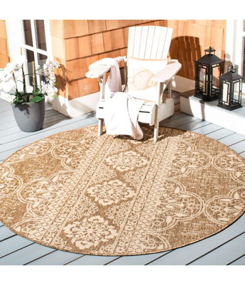 Safavieh Beach House BHS174 Cream / Beige 4' X 4' Round Area Rug