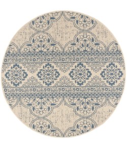 Safavieh Beach House BHS174 Blue / Creme 6'-7" X 6'-7" Round Area Rug