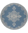 Safavieh Beach House BHS180 Cream / Blue 4' X 4' Round Area Rug