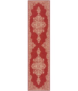 Safavieh Beach House BHS180 Red / Creme 2'-2" X 8' Runner Area Rug