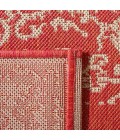 Safavieh Beach House BHS180 Red / Creme 4' X 4' Square Area Rug