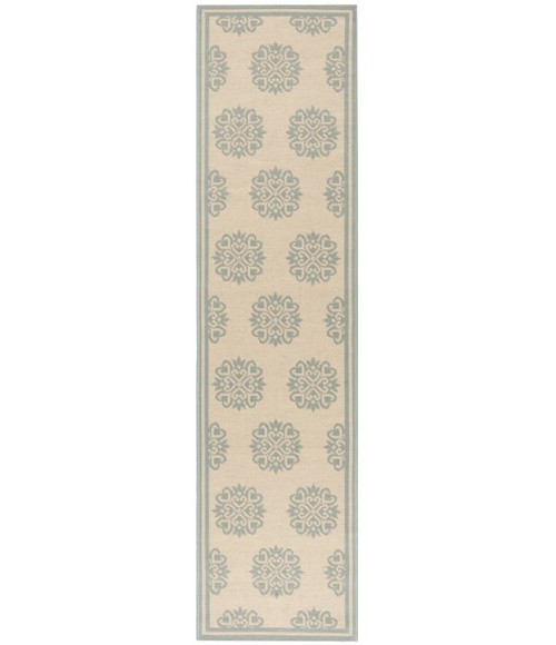 Safavieh Beach House BHS181 Cream / Aqua 2'-2" X 10' Runner Area Rug