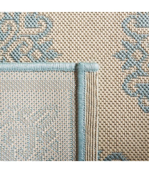 Safavieh Beach House BHS181 Cream / Aqua 2'-2" X 10' Runner Area Rug