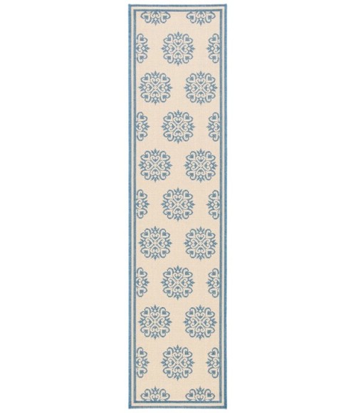 Safavieh Beach House BHS181 Blue / Creme 2'-2" X 6' Runner Area Rug